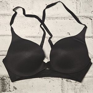 Victoria’s Secret Black Plunge Bra 36C Push Up Adjustable Straps